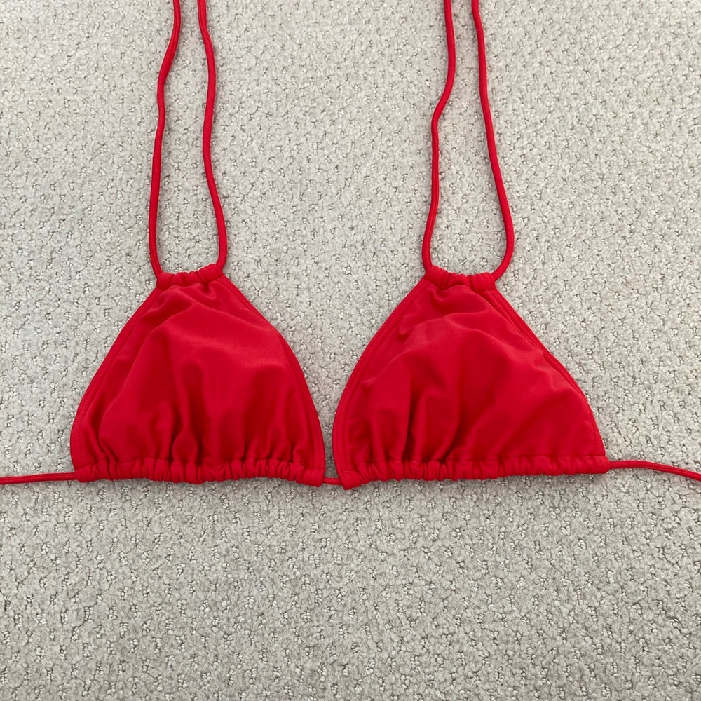 FREE W PURCHASE Red Bikini Swim Top Triangle Strap